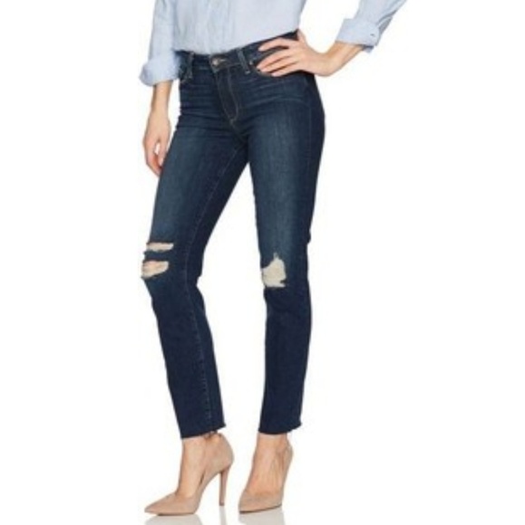 PAIGE Denim - Paige Jacqueline Straight Distressed Raw Hem Jeans